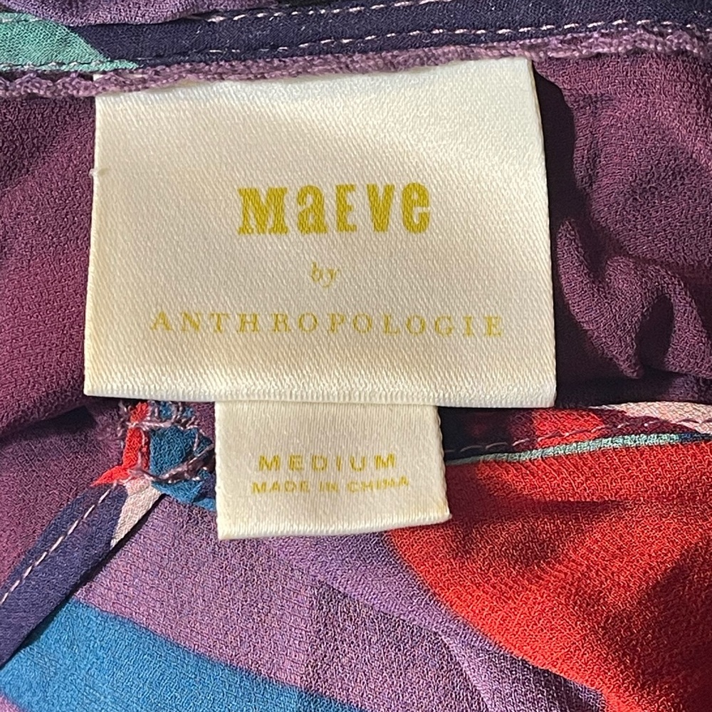 Maeve by Anthropologie sleeveless multicolor floral ruffle collar top - Picture 8 of 12
